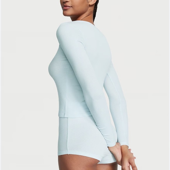 Victoria’s Secret Ribbed Modal Henley Short Set. NWT - Picture 2 of 4